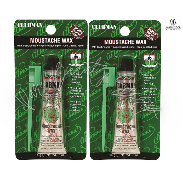 Clubman - Moustache Wax - Brown (2 Pack)