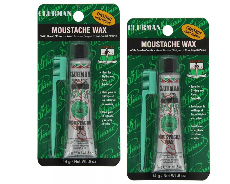 Clubman Pinaud - Cera para bigote - Castaño (Paquete de 2)