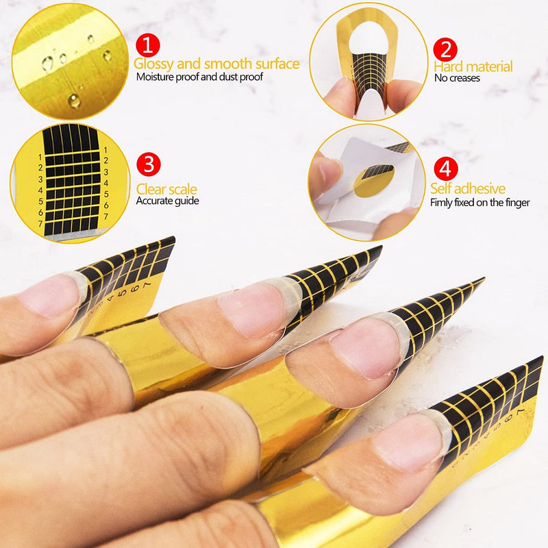 500 PCS Square Nail Forms Extension for Acrylic/Gel