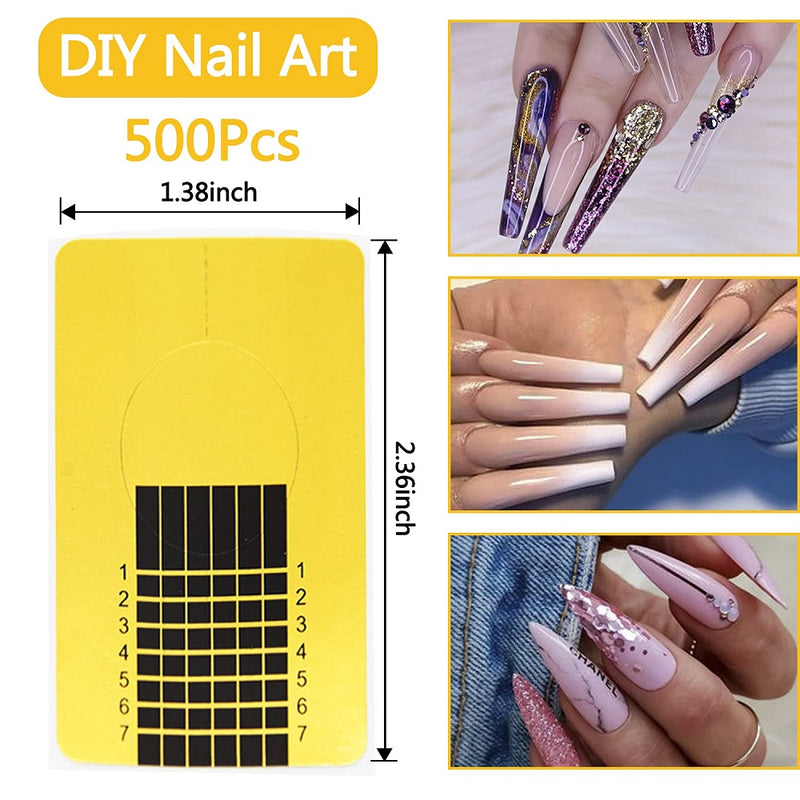 500 PCS Square Nail Forms Extension for Acrylic/Gel