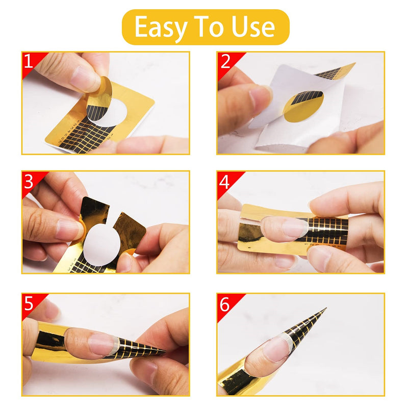 500 PCS Square Nail Forms Extension for Acrylic/Gel
