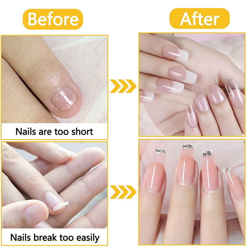 500 PCS Square Nail Forms Extension for Acrylic/Gel