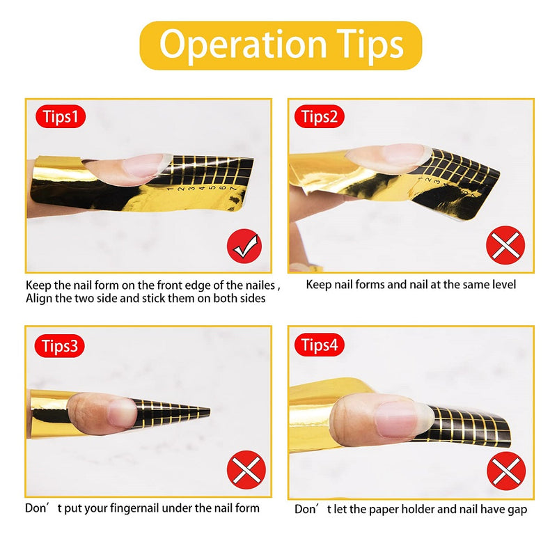 500 PCS Square Nail Forms Extension for Acrylic/Gel