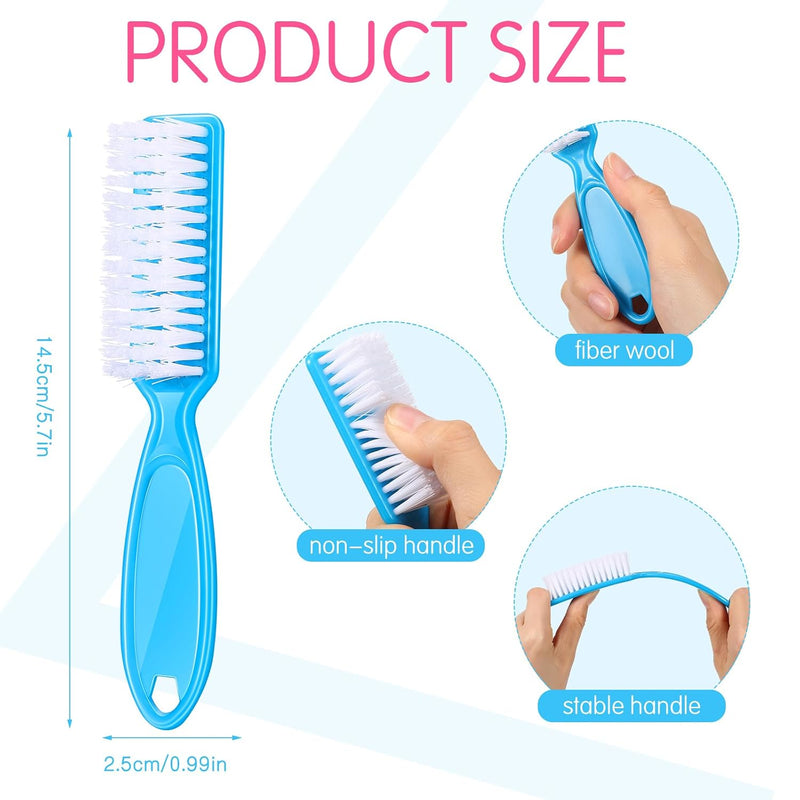 Handle Grip Nail Brush,Nail Cleaning Brushes for Toes and Fingernail (15 pcs)