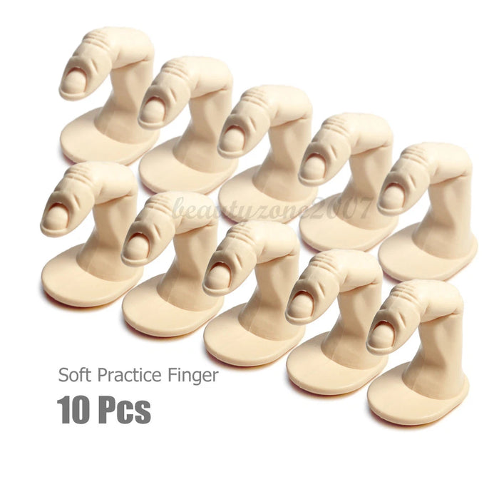 10 Pcs False Nail Art Practice Fake Finger Model for Training