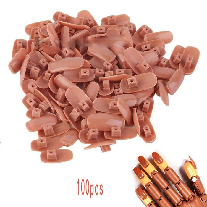 (2 Pack) 100 Pcs Replacement Refill Nails Tips for Flexible Nail Training Hand