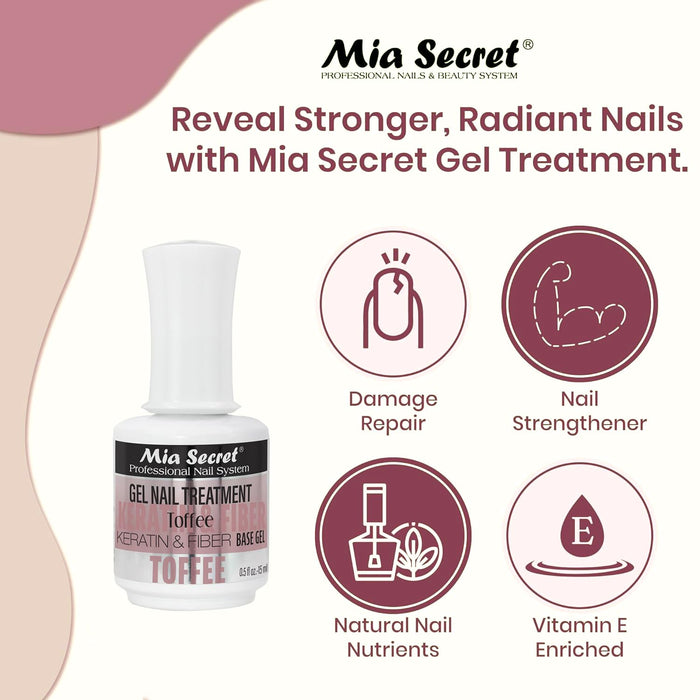 Mia Secret Gel Nail Treatment Keratin Base & Top (Natural) 0.5oz