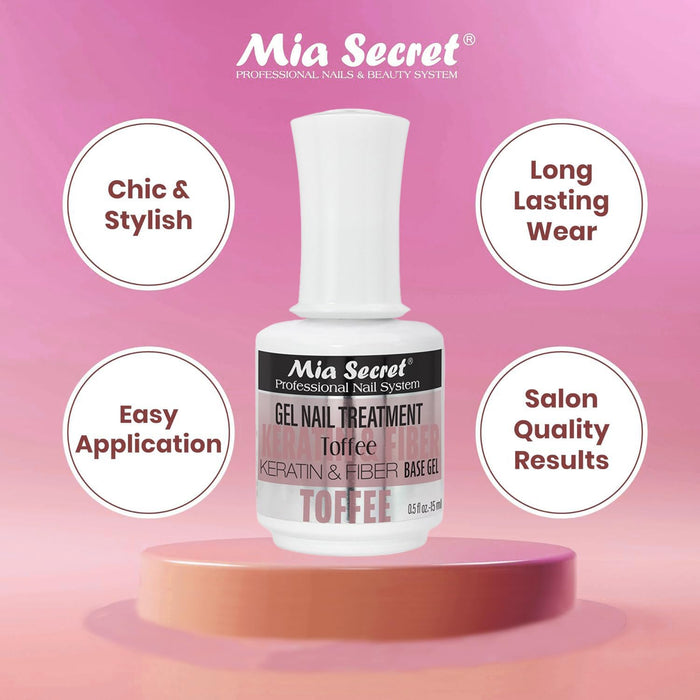 Mia Secret Gel Nail Treatment Keratin Base & Top (Natural) 0.5oz
