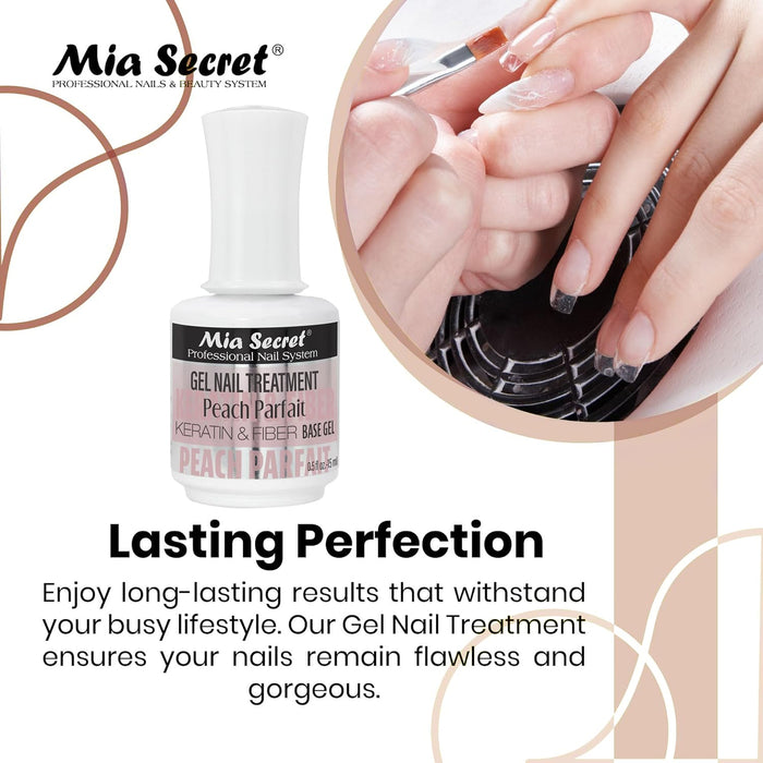 Mia Secret Gel Nail Treatment Keratin Base & Top (Peach Parfait) 0.5oz