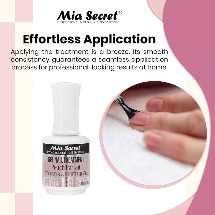 Mia Secret Gel Nail Treatment Keratin Base & Top (Peach Parfait) 0.5oz