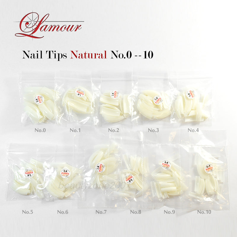 Lamour - False Half Nail Tips - Natural (550Pcs)