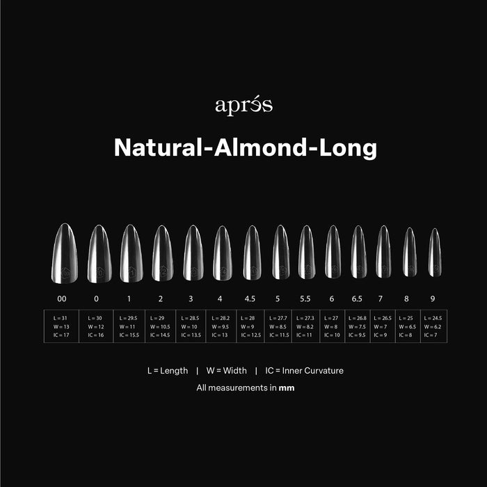 Aprés Gel X Natural Almond Long (Box of 600 Tips)