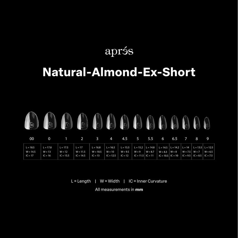 Apres - Gel-X Tips - Almendra Natural Extra Corta (600 Unidades)