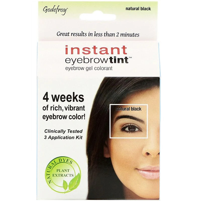 Godefroy - Tinte instantáneo para cejas - Negro natural 3 aplicaciones