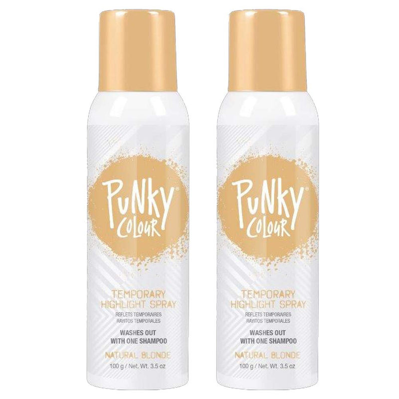 Punky Colour - Spray temporal para mechas - Rubio natural 100 ml (Paquete de 2)