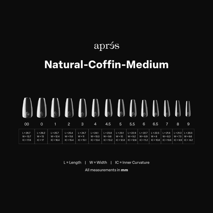 Aprés Gel-X Natural Coffin Medium (Box of 600 Tips)