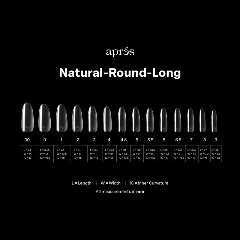 Apres - Gel-X Tips - Natural Round Long (600 Pcs)
