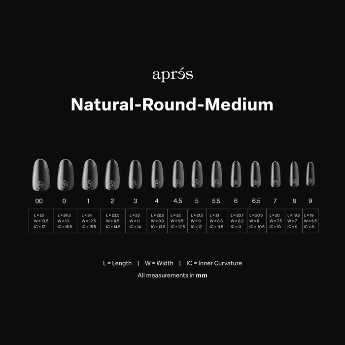 Aprés Gel-X Natural Round Medium (Box of 600 Tips)