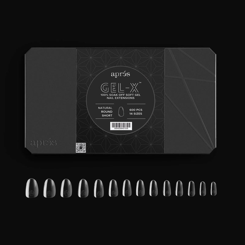 Apres - Gel-X Tips - Natural Redonda Corta (600 unidades)