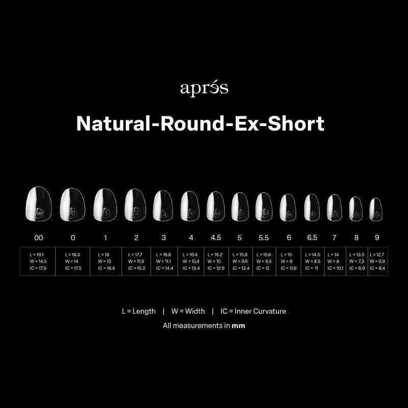 Apres - Gel-X Tips - Natural Round X-Short (600 Pcs)