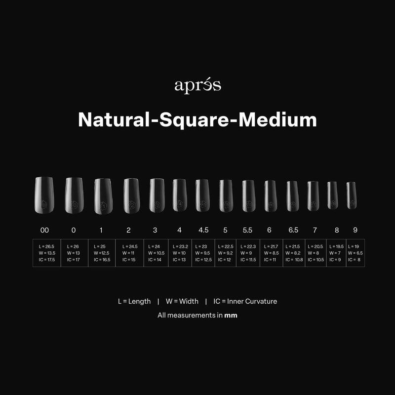 Apres - Gel-X Tips - Natural Square Medium (600 Pcs)