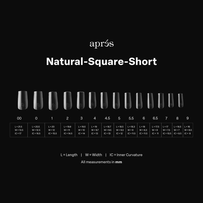 Apres - Gel-X Tips - Natural Square Short (600 Pcs)
