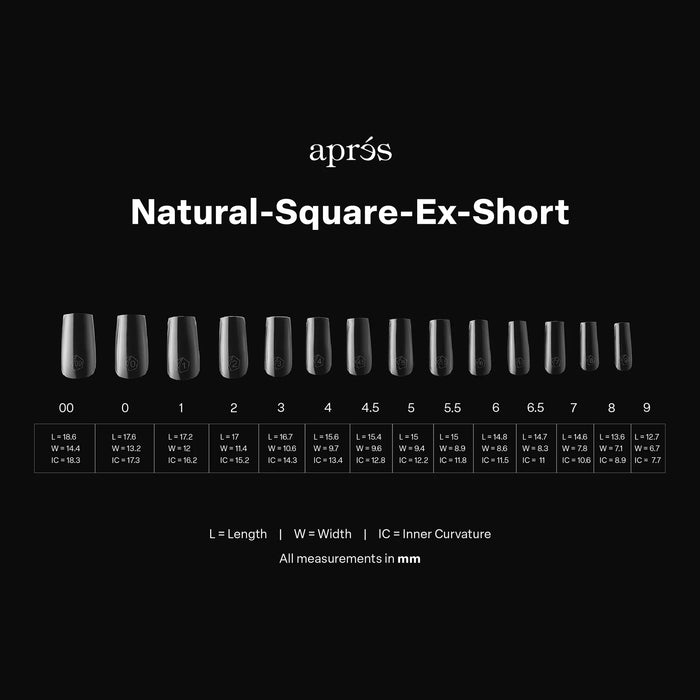 Aprés Gel-X Natural Square X-Short (Box of 600 Tips)