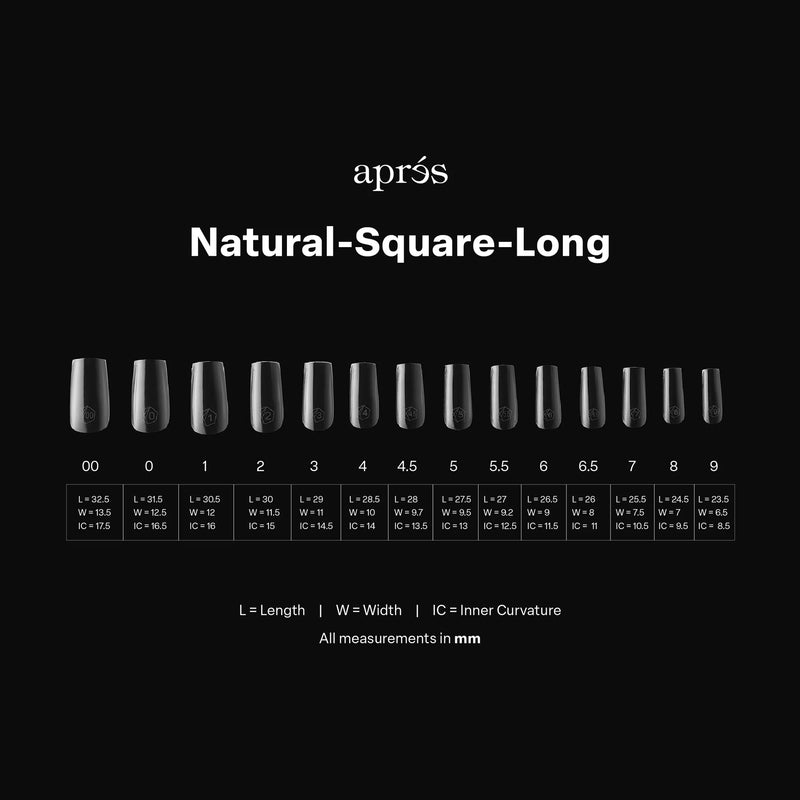 Apres - Gel-X Tips - Natural Square Long (600 Pcs)