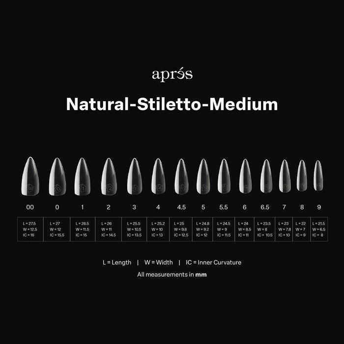 Aprés Gel X Natural Stiletto Medium (Box of 600 Tips)