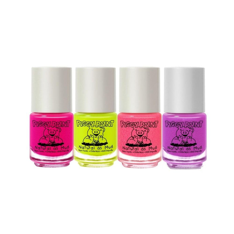 Piggy Paint | 100% Non-Toxic Girls Nail Polish (4 Polish Gift Set) - Neon
