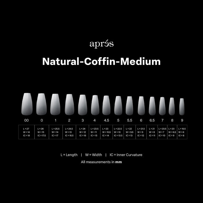 Aprés Gel-X Ombre Natural Coffin Medium (Box of 210 Tips)