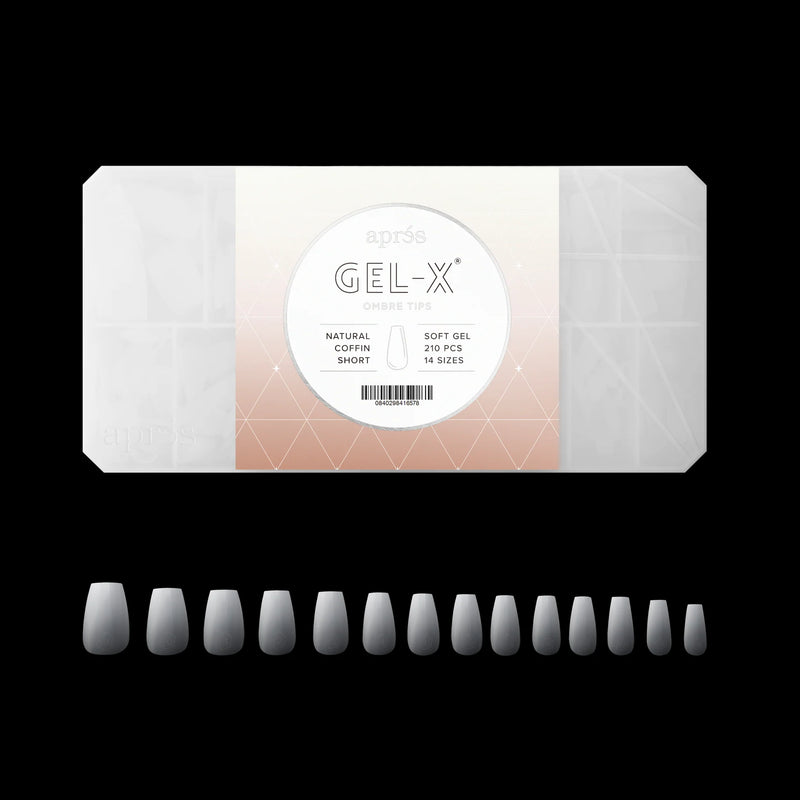 Apres - Ombre Gel-X - Natural Coffin Short (210 piezas)