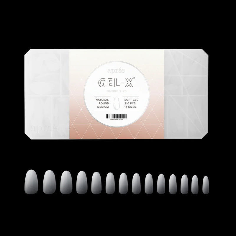 Apres - Ombre Gel-X - Natural Redonda Mediana (210 unidades)