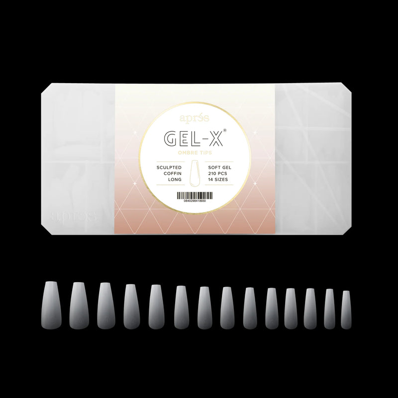Apres - Ombre Gel-X - Cabello largo esculpido con forma de ataúd (210 piezas)