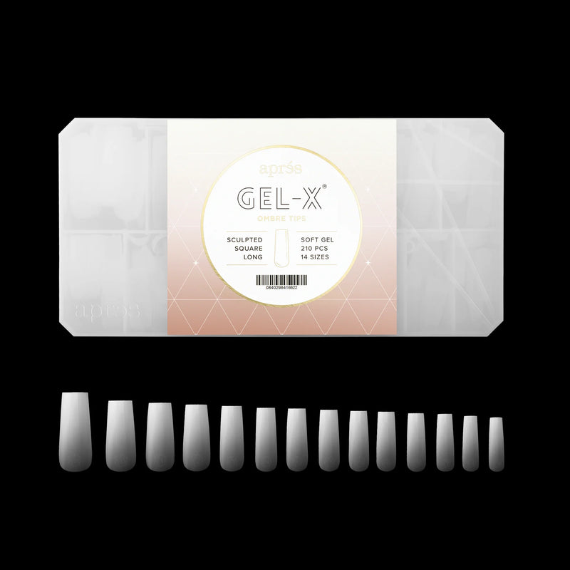 Apres - Ombre Gel-X - Cuadrado esculpido largo (210 piezas)