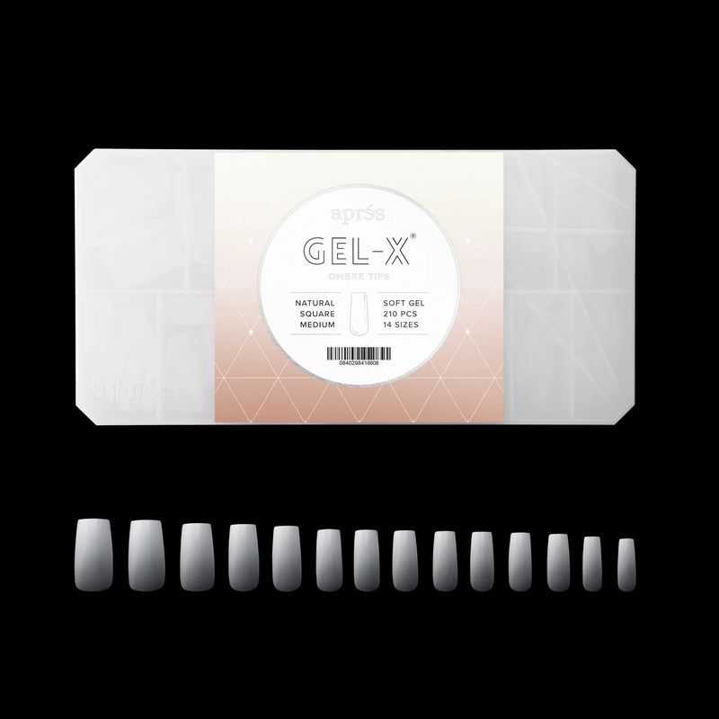 Apres - Ombre Gel-X - Natural Square Medium (210 piezas)