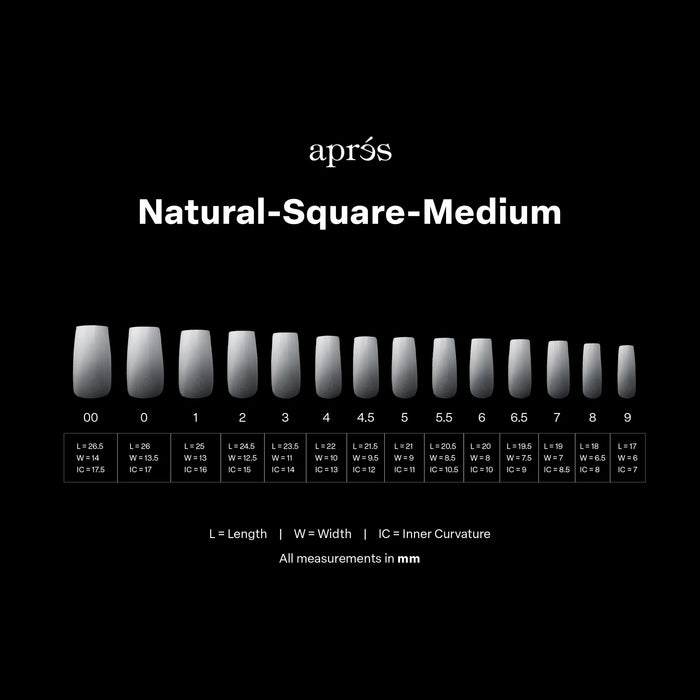 Aprés Gel-X Ombre Natural Square Medium (Box of 210 Tips)