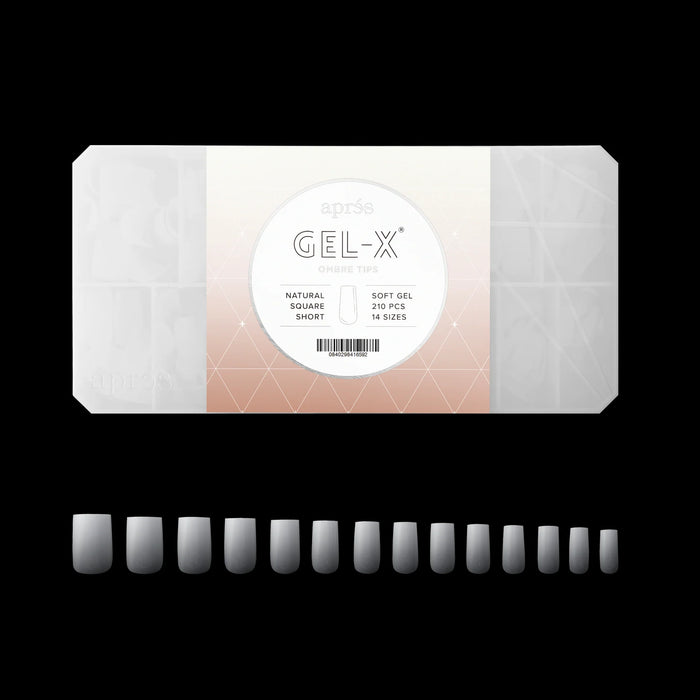 Apres - Ombre Gel-X - Natural Square Short (210 Pcs)