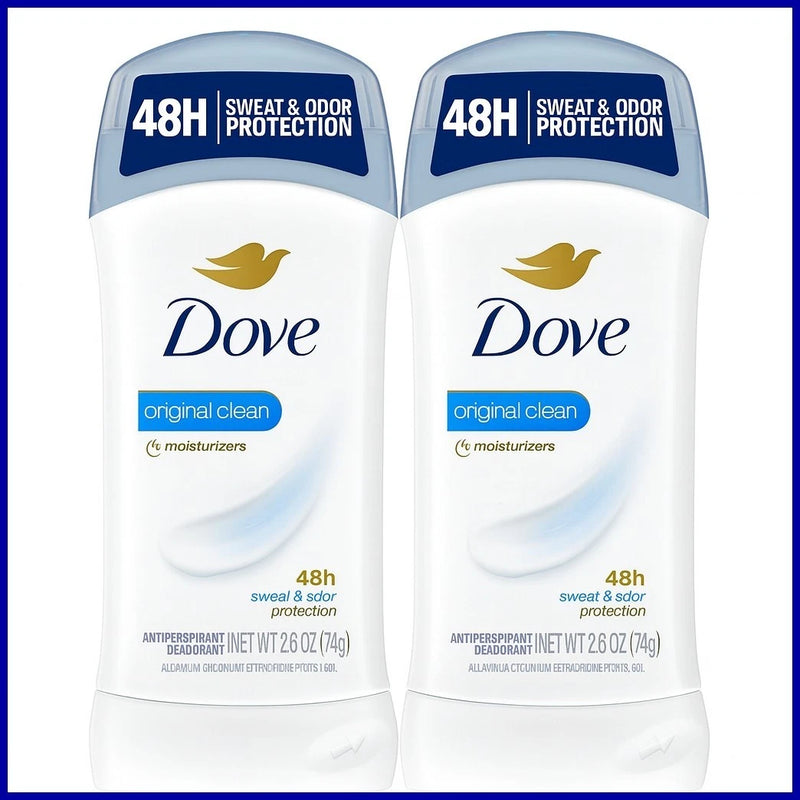 Dove - Invisible Solid Antiperspirant Deodorant Stick for Women - Original Clean (2 Pack)