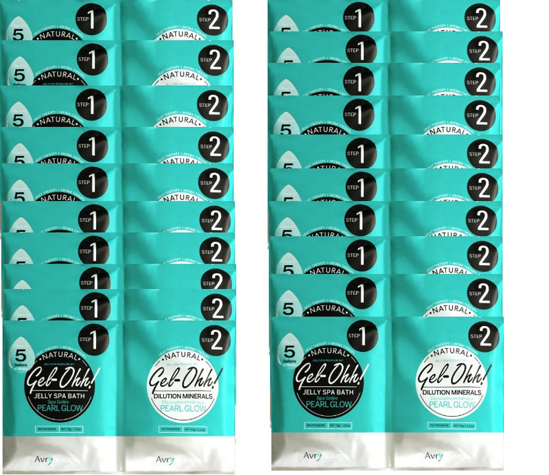 AvryBeauty - Set de pedicura Jelly Spa Bath - Resplandor Perlado (Paquete de 20)