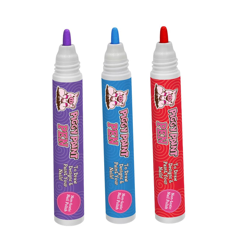Piggy Paint - Nail Polish Pens - Princess Pop Bundle (Purple, Blue, & Red)