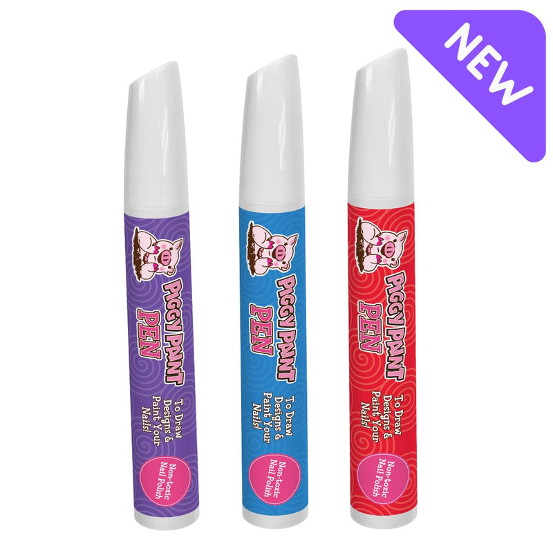 Piggy Paint - Nail Polish Pens - Princess Pop Bundle (Purple, Blue, & Red)