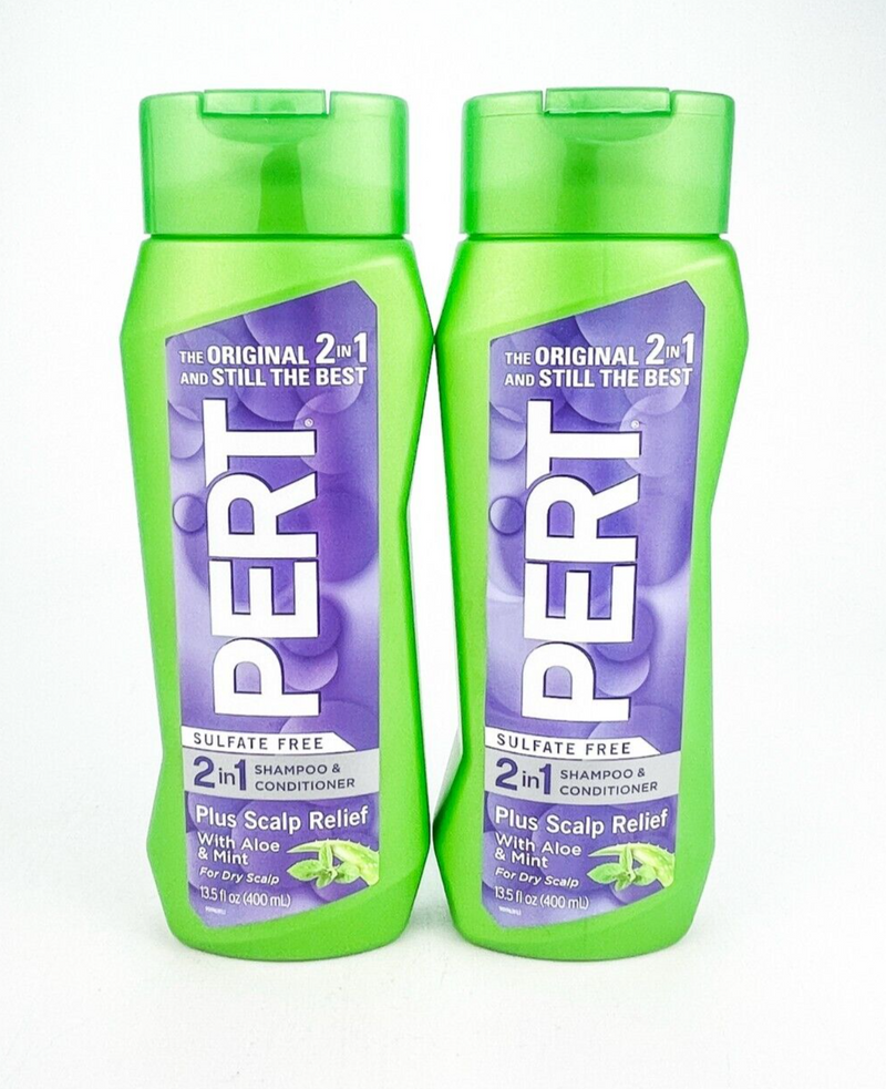 Pert - Alivio 2 en 1 para el cuero cabelludo con aloe y menta, 383 g (paquete de 2) 