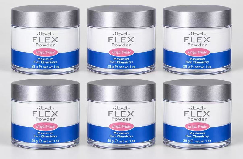 ibd - Flex Nail Acrylic Powder - Bright White 1 oz (6 Pack)
