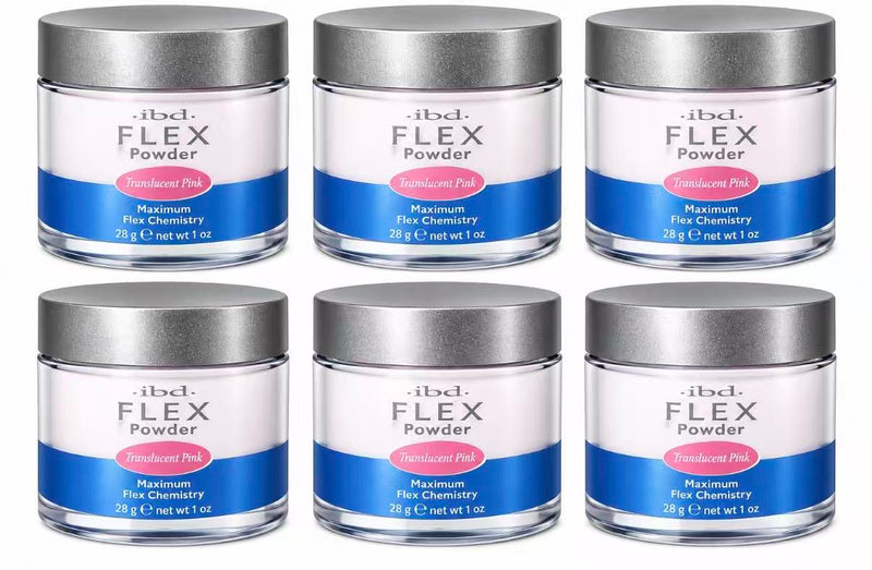 ibd - Flex Nail Acrylic Powder - Translucent Pink 1 oz (6 Pack)