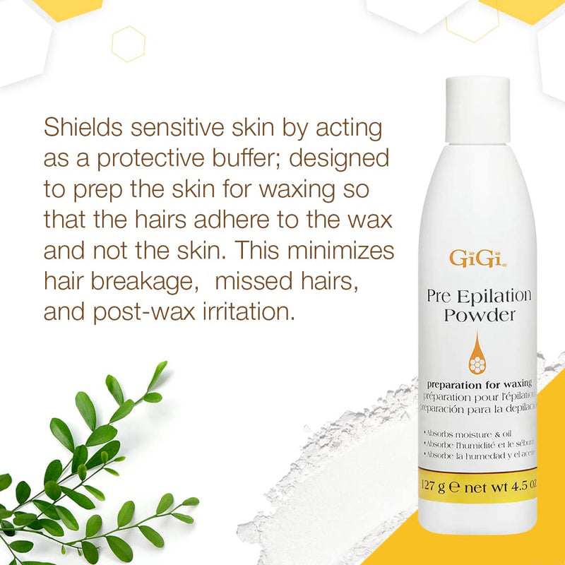 GiGi -Pre Epilation Powder - Waxing Hair Removal Skin Prep 4.5 fl oz