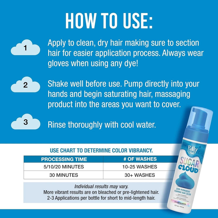 Punky - Sugar Cloud Semi-Permanent Foaming Hair Color - Jawbreaker 6 oz
