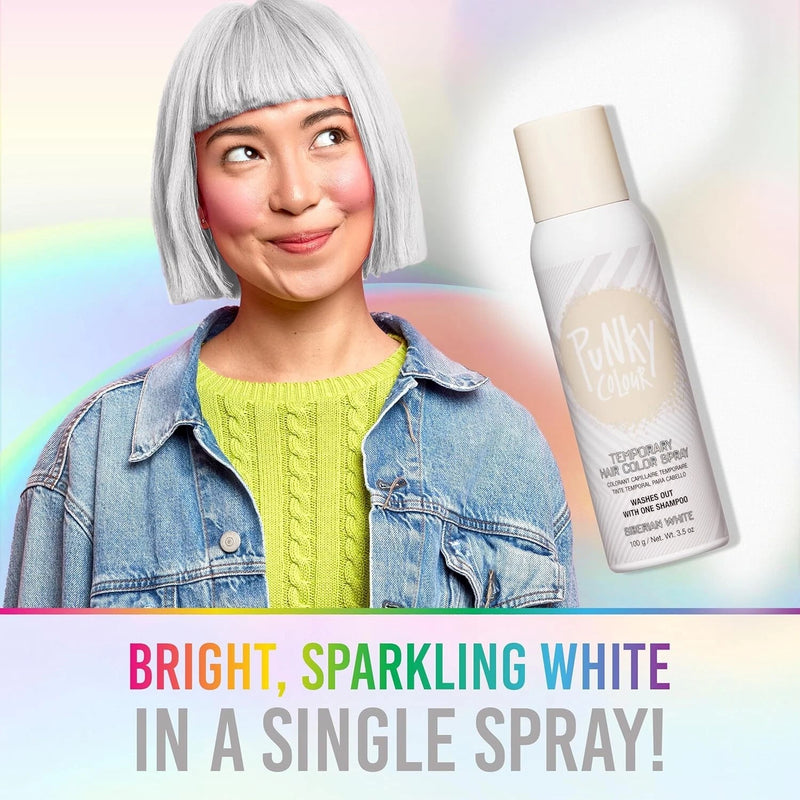 Punky Colour - Temporary Hair Color Spray - Siberian White 3.5 fl oz