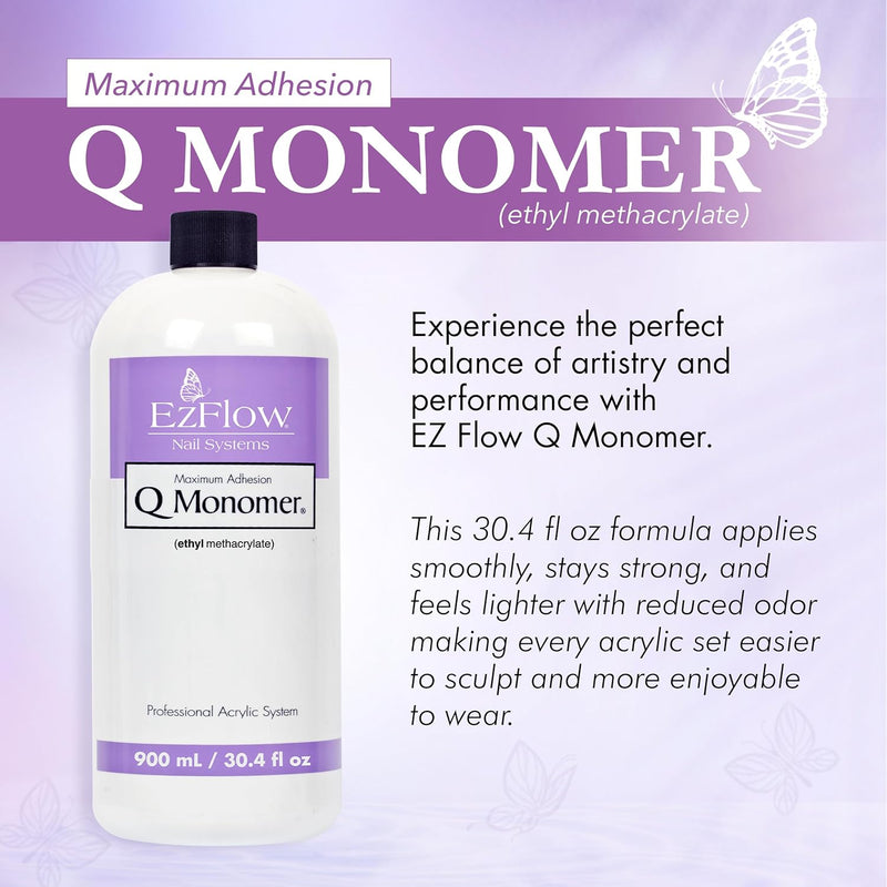 EzFlow - Q Monómero - Líquido acrílico para uñas 15.2 oz 