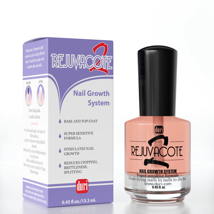 Rejuvacote 2 Nail Growth System, Super sensitive formula, Base and Top Coat